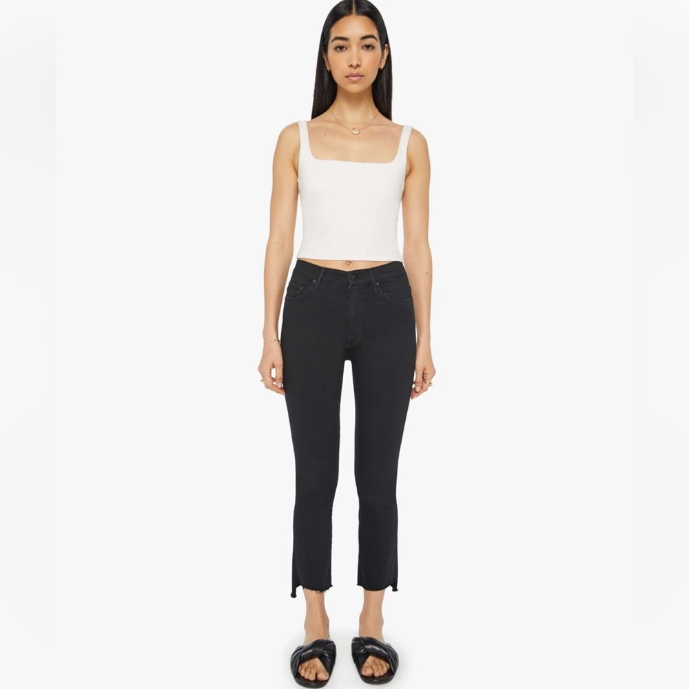 Mother The Insider Crop Step Fray Not Guilty 26 Black